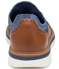 Johnston & Murphy Men's Braydon Knit Brogue Detail Saddle Oxford Sneakers