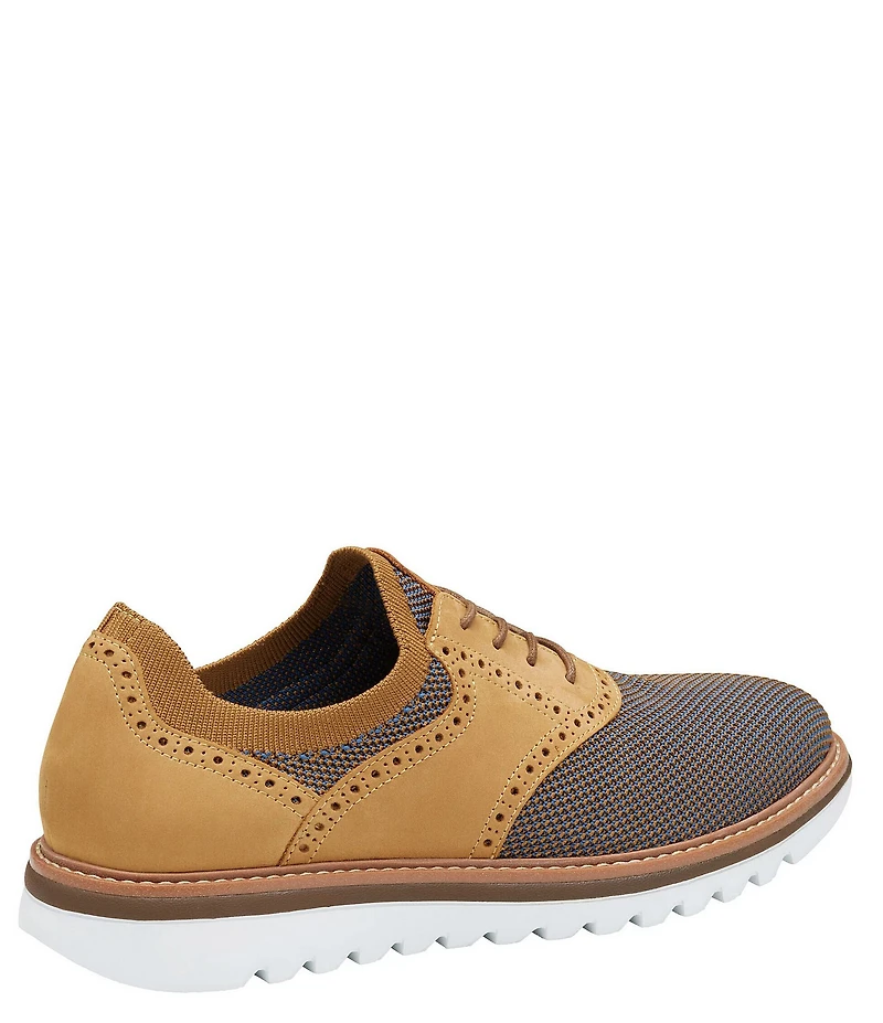 Johnston & Murphy Men's Braydon Knit Brogue Detail Saddle Oxford Sneakers