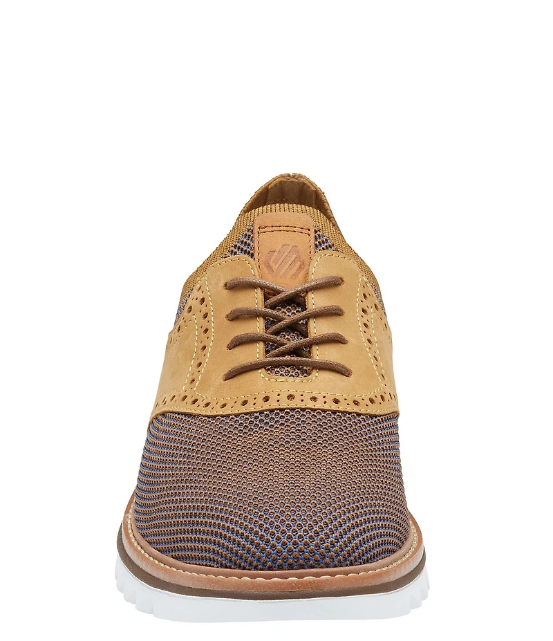 Johnston & Murphy Men's Braydon Knit Brogue Detail Saddle Oxford Sneakers