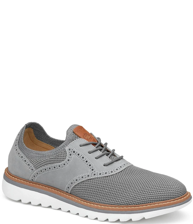Johnston & Murphy Men's Braydon Knit Brogue Detail Saddle Oxford Sneakers