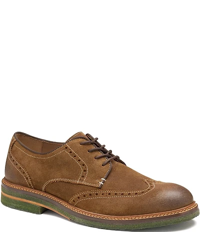 Johnston & Murphy Men's Calder Waxed Suede Wingtip Oxfords
