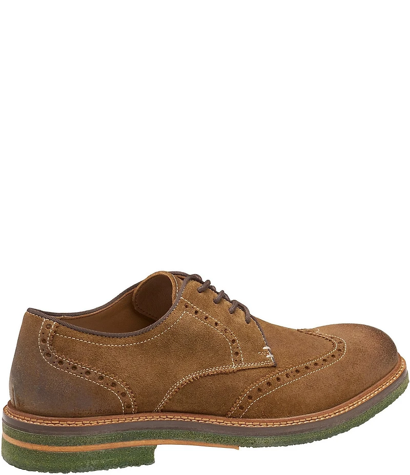 Johnston & Murphy Men's Calder Waxed Suede Wingtip Oxfords