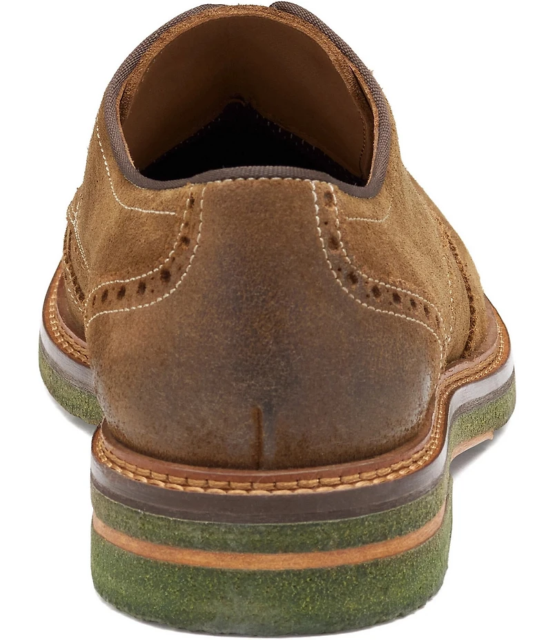 Johnston & Murphy Men's Calder Waxed Suede Wingtip Oxfords