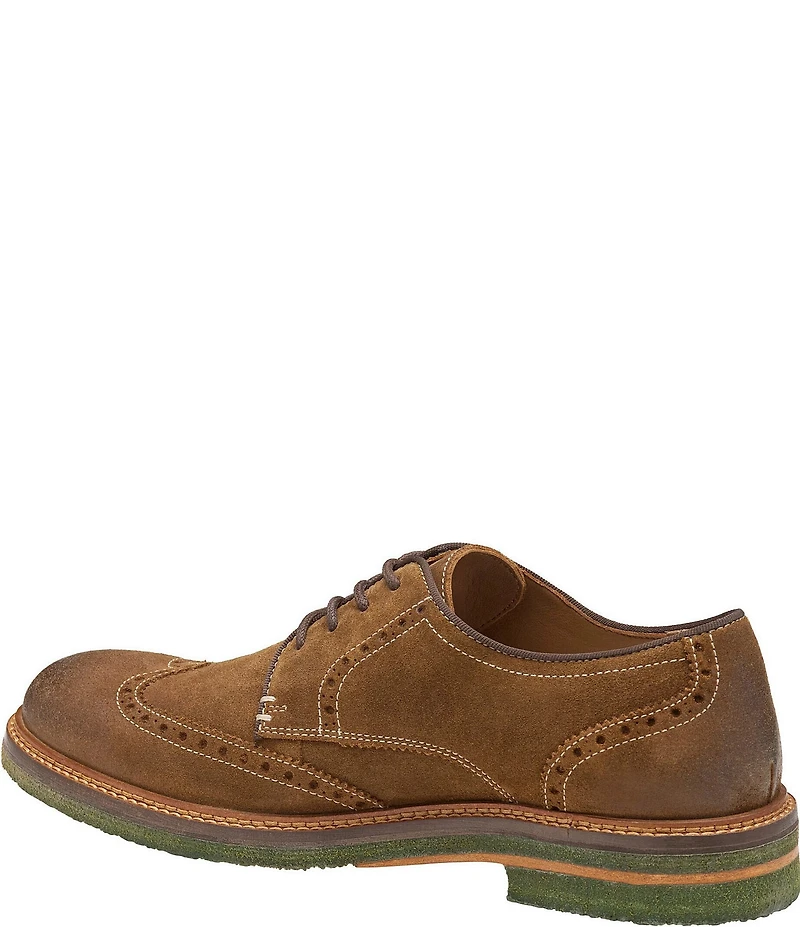 Johnston & Murphy Men's Calder Waxed Suede Wingtip Oxfords