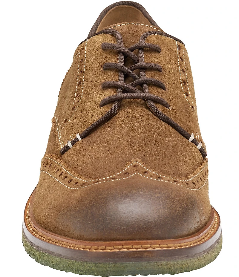 Johnston & Murphy Men's Calder Waxed Suede Wingtip Oxfords