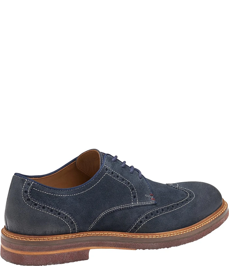 Johnston & Murphy Men's Calder Waxed Suede Wingtip Oxfords