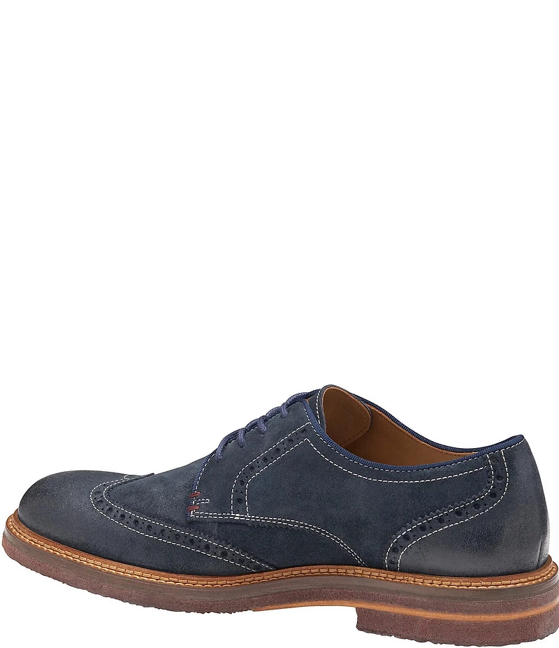 Johnston & Murphy Men's Calder Waxed Suede Wingtip Oxfords