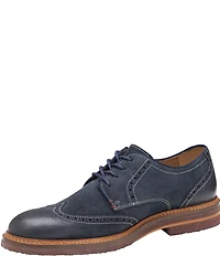 Johnston & Murphy Men's Calder Waxed Suede Wingtip Oxfords