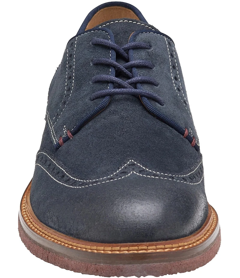 Johnston & Murphy Men's Calder Waxed Suede Wingtip Oxfords