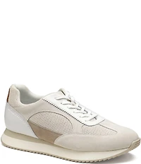 Johnston & Murphy Men's Chase Perforated T-Toe Suede and Leather Sneakers