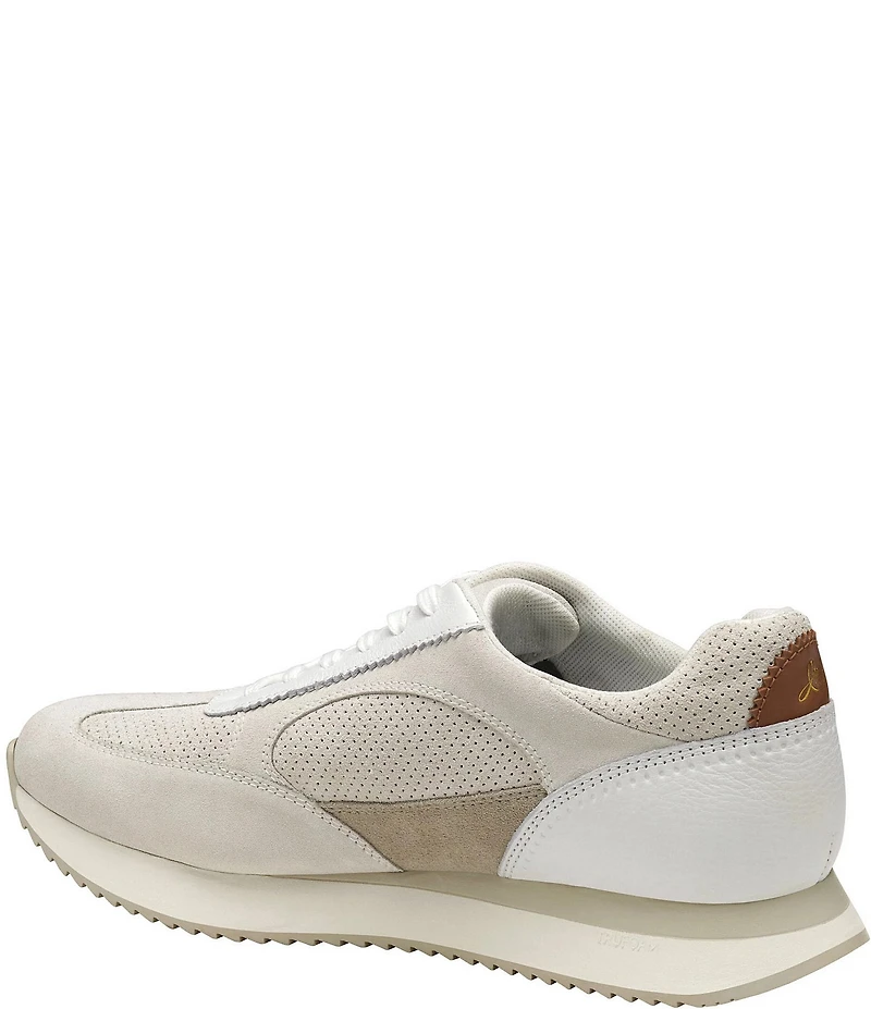 Johnston & Murphy Men's Chase Perforated T-Toe Suede and Leather Sneakers