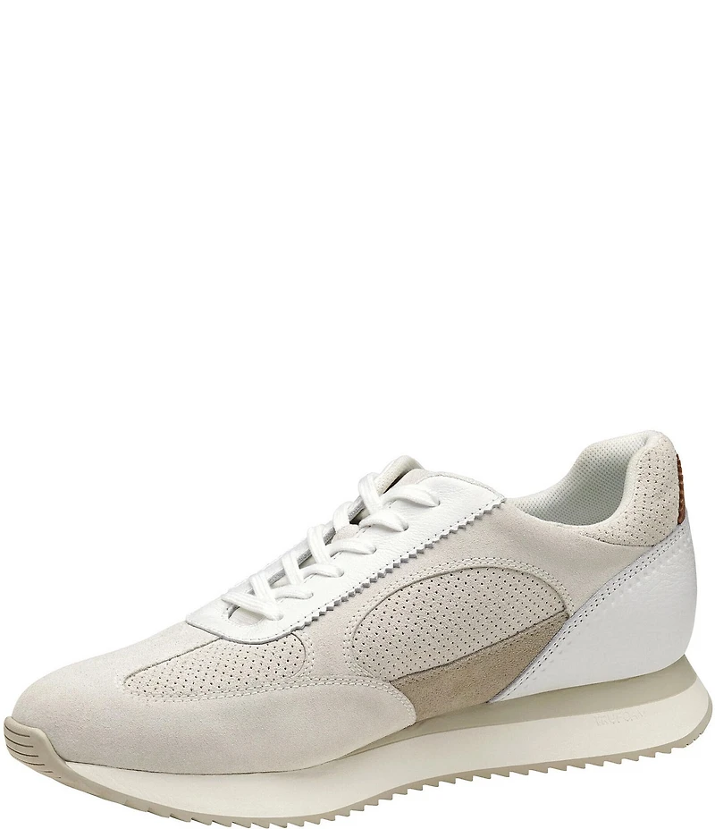 Johnston & Murphy Men's Chase Perforated T-Toe Suede and Leather Sneakers