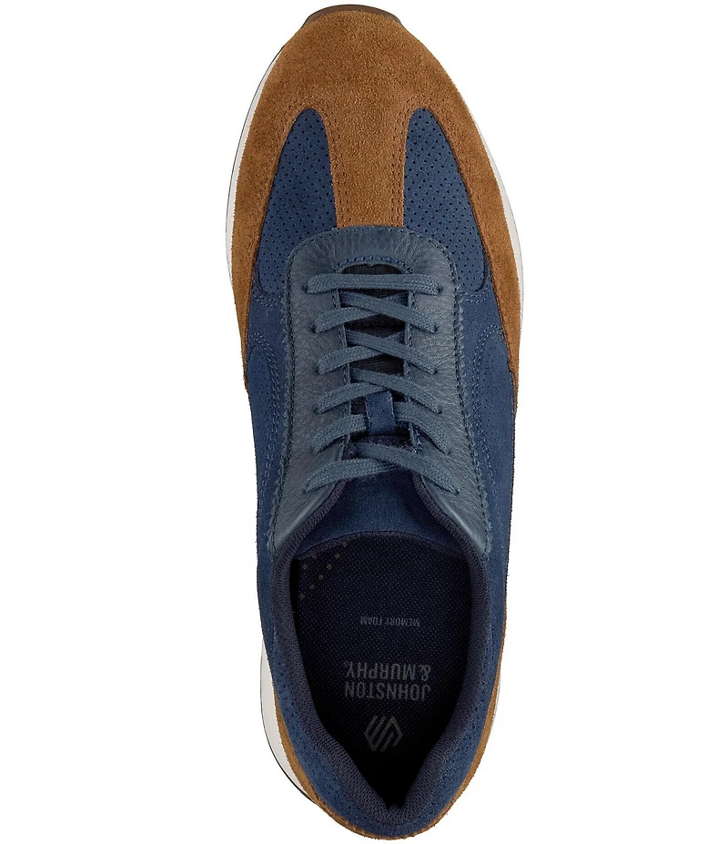 Johnston & Murphy Men's Chase Perforated T-Toe Suede Sneakers