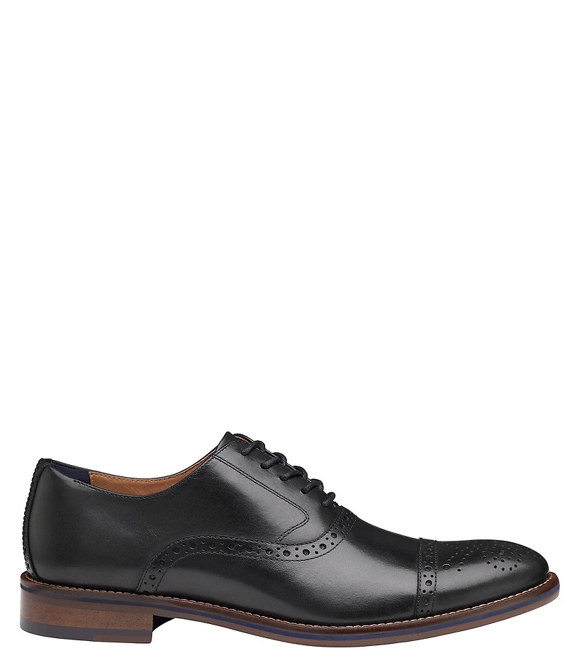 Johnston & Murphy Men's Conard Leather 2.0 Cap Toe Brogue Detail Oxfords