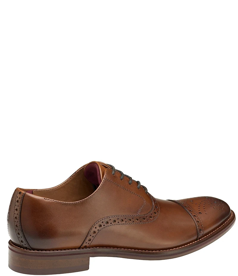 Johnston & Murphy Men's Conard Leather 2.0 Cap Toe Brogue Detail Oxfords