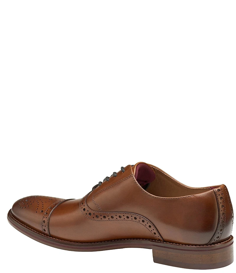Johnston & Murphy Men's Conard Leather 2.0 Cap Toe Brogue Detail Oxfords