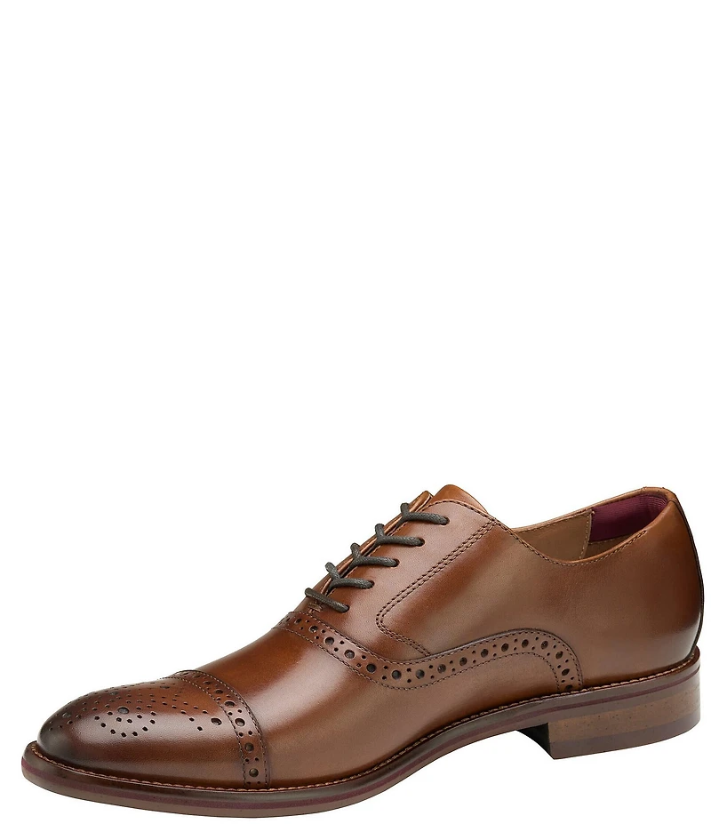 Johnston & Murphy Men's Conard Leather 2.0 Cap Toe Brogue Detail Oxfords