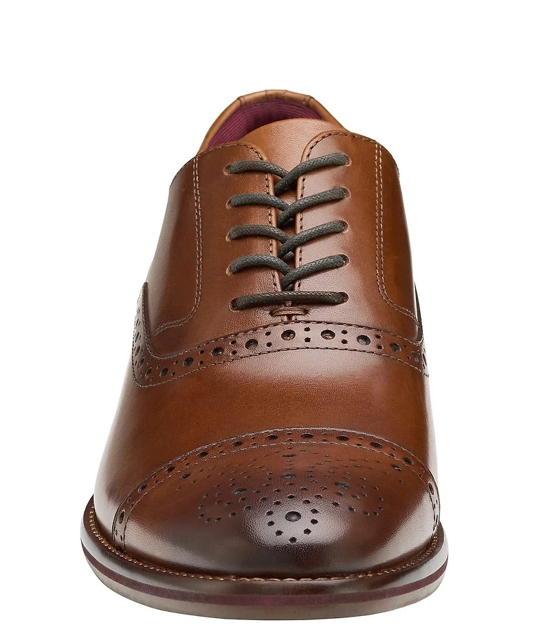 Johnston & Murphy Men's Conard Leather 2.0 Cap Toe Brogue Detail Oxfords
