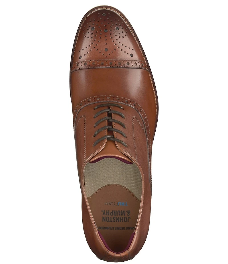 Johnston & Murphy Men's Conard Leather 2.0 Cap Toe Brogue Detail Oxfords