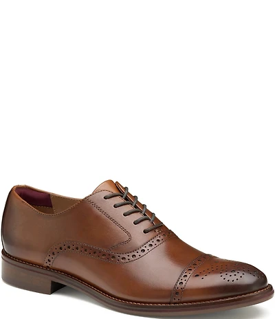 Johnston & Murphy Men's Conard Leather 2.0 Cap Toe Brogue Detail Oxfords