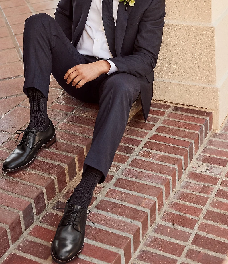 Johnston & Murphy Conard 2.0 Leather Plain Toe Brogue Detail Oxfords