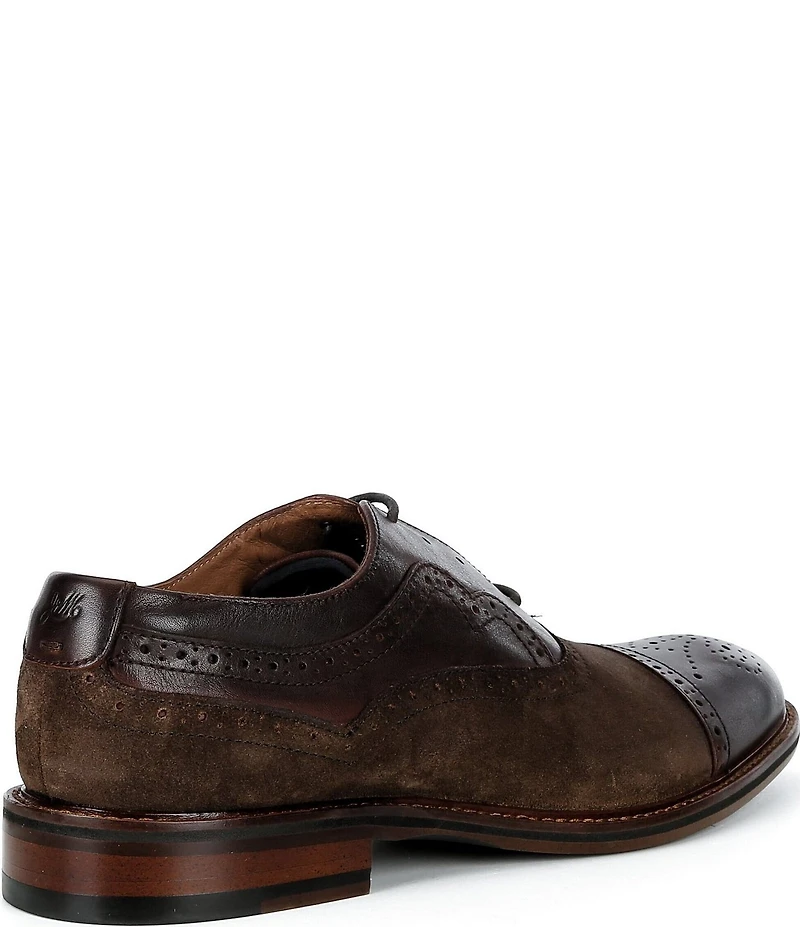 Johnston & Murphy Men's Conard 2.0 Suede Hand-finished Leather Cap Toe Oxfords