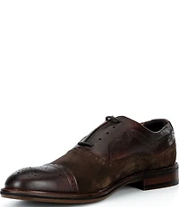 Johnston & Murphy Men's Conard 2.0 Suede Hand-finished Leather Cap Toe Oxfords