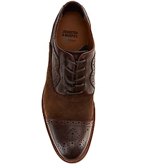 Johnston & Murphy Men's Conard 2.0 Suede Hand-finished Leather Cap Toe Oxfords