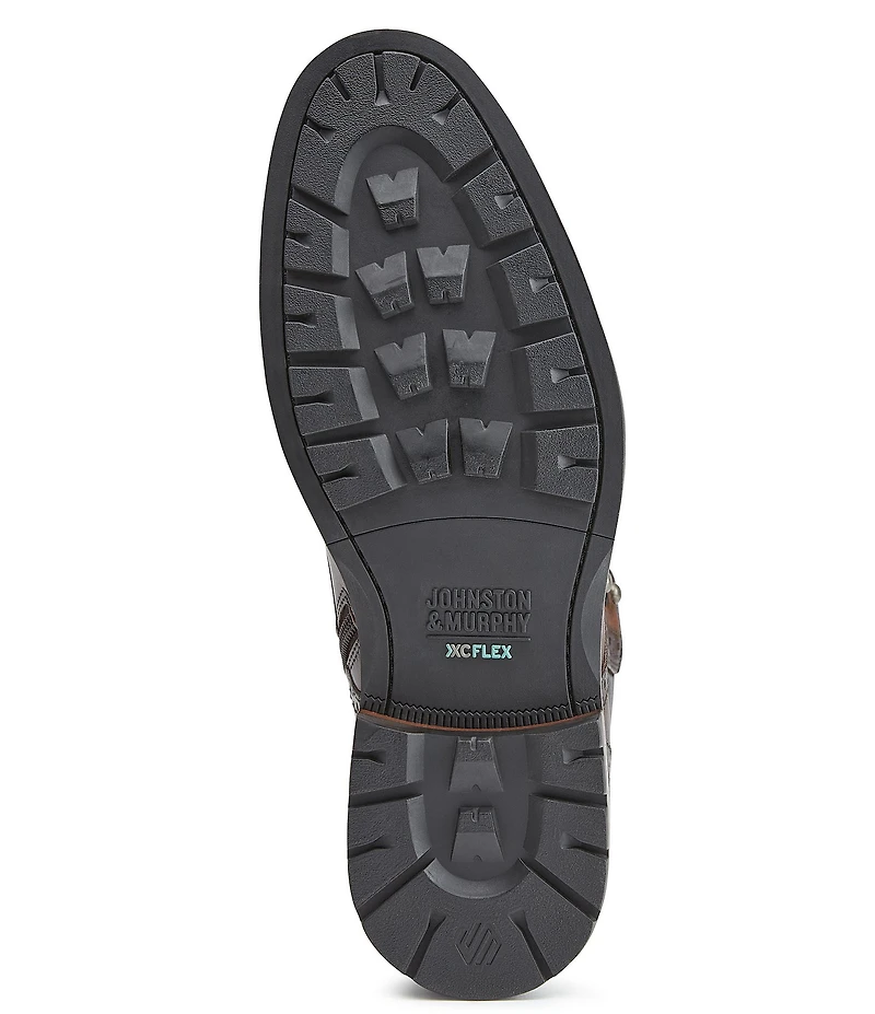 Johnston & Murphy Men's Connelly Leather Plain Toe Brogue Detail Boots