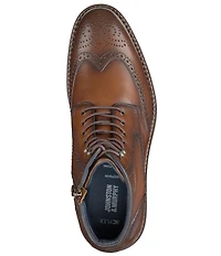 Johnston & Murphy Men's Connelly Leather Wingtip Lace Up Boots