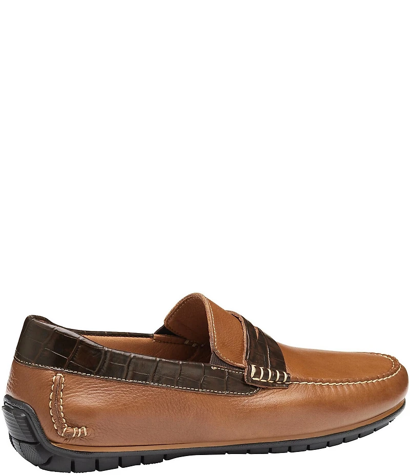 Johnston & Murphy Men's Cort 2.0 Crocodile Embossed Leather Penny Loafers