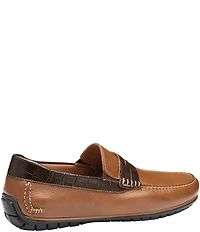 Johnston & Murphy Men's Cort 2.0 Crocodile Embossed Leather Penny Loafers