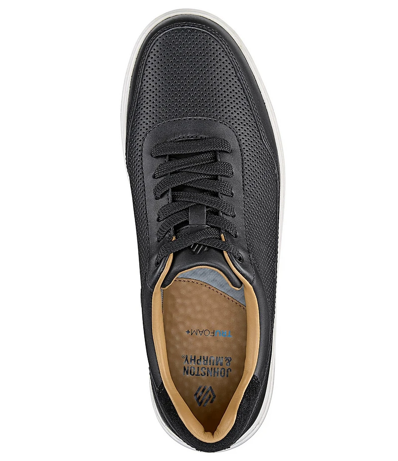Johnston & Murphy Men's Dawson Perforated Leather U-Throat Lace Up Sneakers