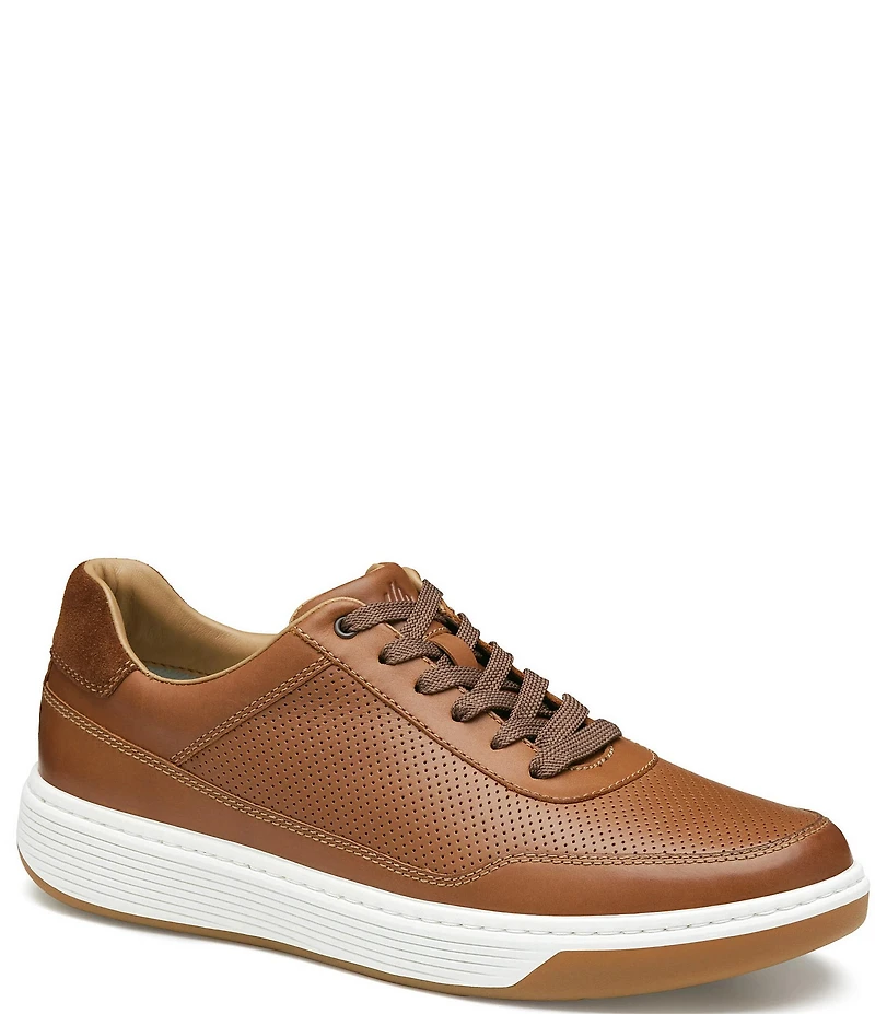 Johnston & Murphy Men's Dawson Perforated Leather U-Throat Lace Up Sneakers