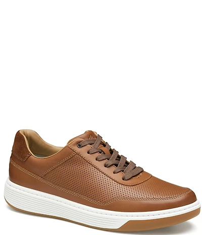 Johnston & Murphy Men's Dawson Perforated Leather U-Throat Lace Up Sneakers