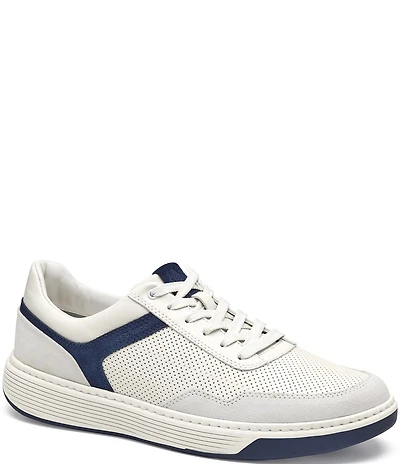 Johnston & Murphy Men's Dawson Perforated Leather and Suede Moc Toe U-Throat Sneakers