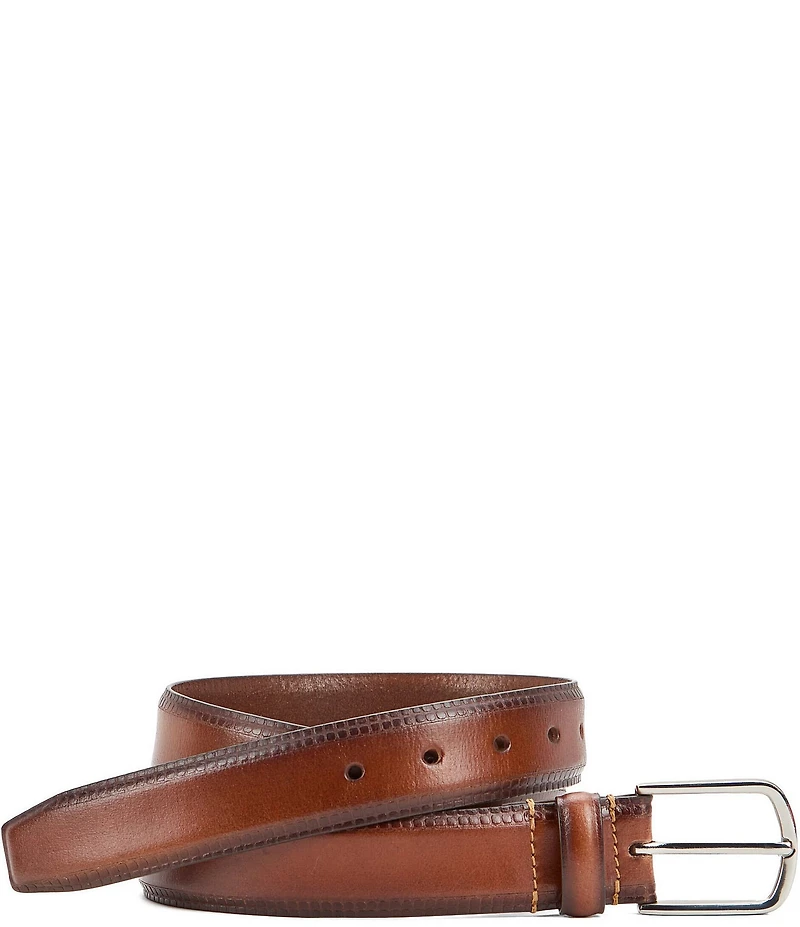Johnston & Murphy Men's Edge Embossed Leather Belt