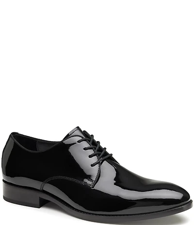 Johnston & Murphy Men's Gavney Patent Leather Plain Toe Lace Up Oxfords