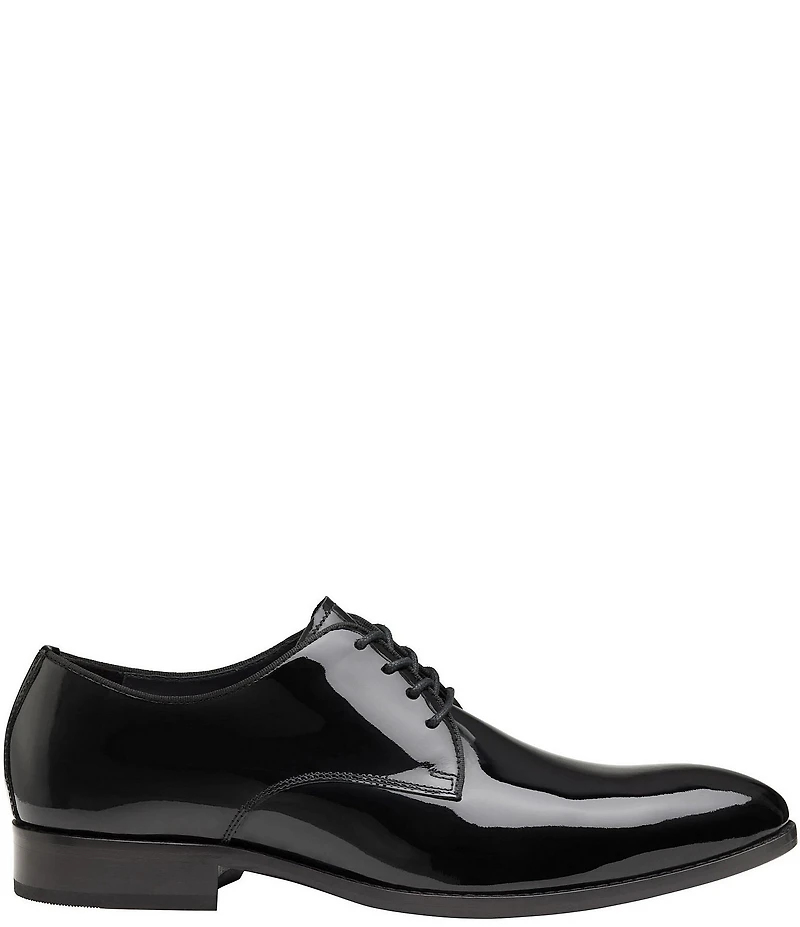 Johnston & Murphy Men's Gavney Patent Leather Plain Toe Lace Up Oxfords