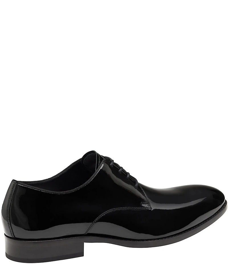 Johnston & Murphy Men's Gavney Patent Leather Plain Toe Lace Up Oxfords