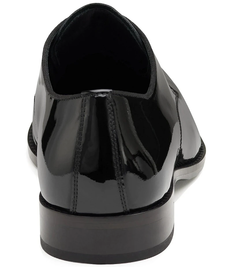 Johnston & Murphy Men's Gavney Patent Leather Plain Toe Lace Up Oxfords