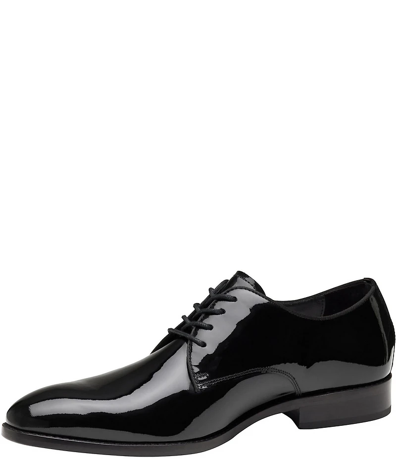 Johnston & Murphy Men's Gavney Patent Leather Plain Toe Lace Up Oxfords
