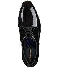 Johnston & Murphy Men's Gavney Patent Leather Plain Toe Lace Up Oxfords