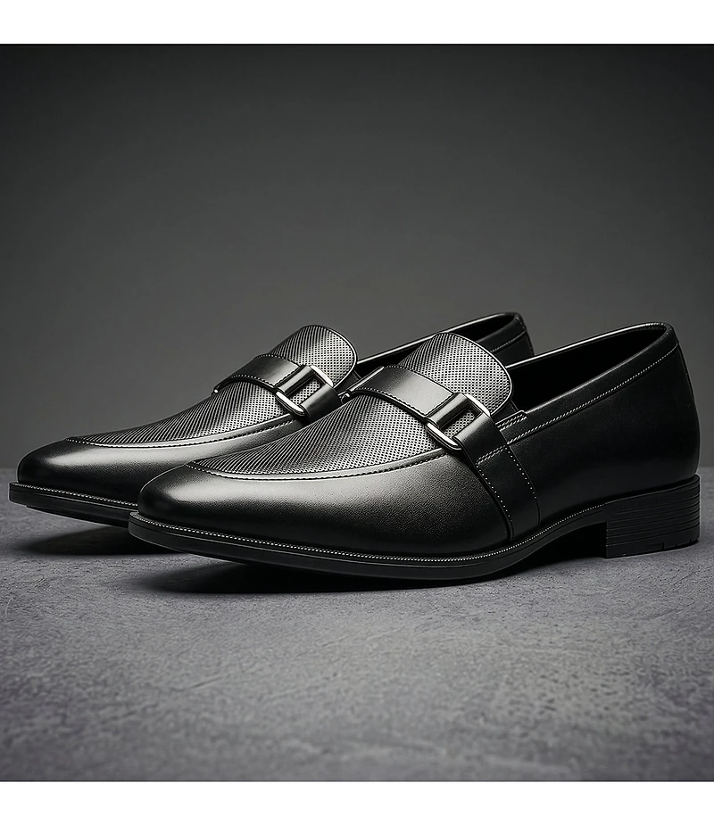 Johnston & Murphy Men's Gibbons Embossed Bit Buckle Loafers