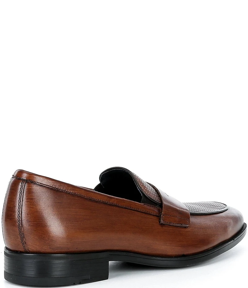 Johnston & Murphy Mens Gibbons Embossed Leather Penny Loafers