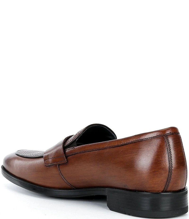 Johnston & Murphy Mens Gibbons Embossed Leather Penny Loafers