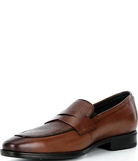 Johnston & Murphy Mens Gibbons Embossed Leather Penny Loafers