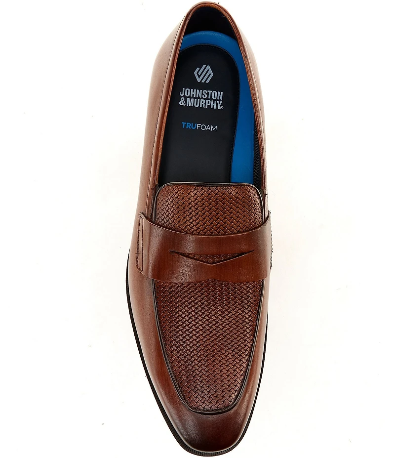 Johnston & Murphy Mens Gibbons Embossed Leather Penny Loafers