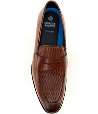 Johnston & Murphy Mens Gibbons Embossed Leather Penny Loafers