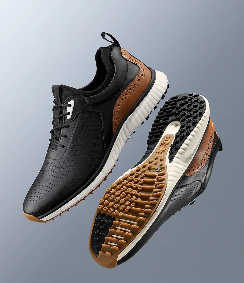 Johnston & Murphy Men's H1-Luxe Hybrid XC4 Waterproof Perforated Leather Golf Sneakers